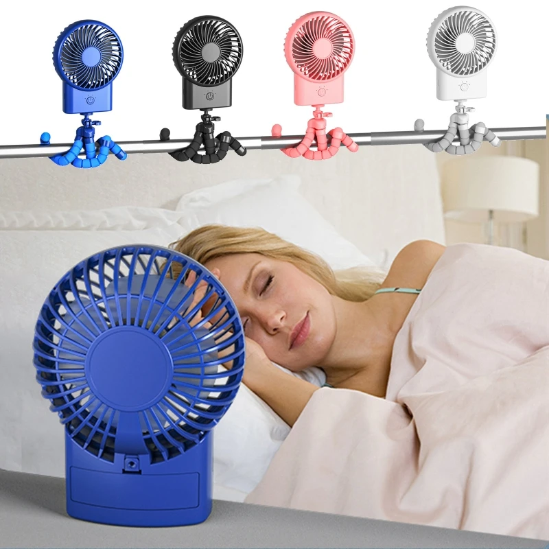 Mini Handheld Personal Portable Fan Baby Stroller Car Seat 2000mAh with Flexible Tripod Student Bed Desk Camping |