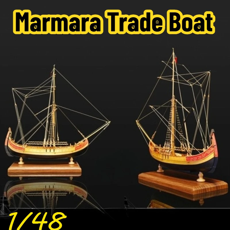 Фото 1/48 турецкая торговая лодка Marmara, деревянная модель корабля, комплект DIY, ручная сборка, модель корабля для океана, игрушка-лодка для взрослых №1