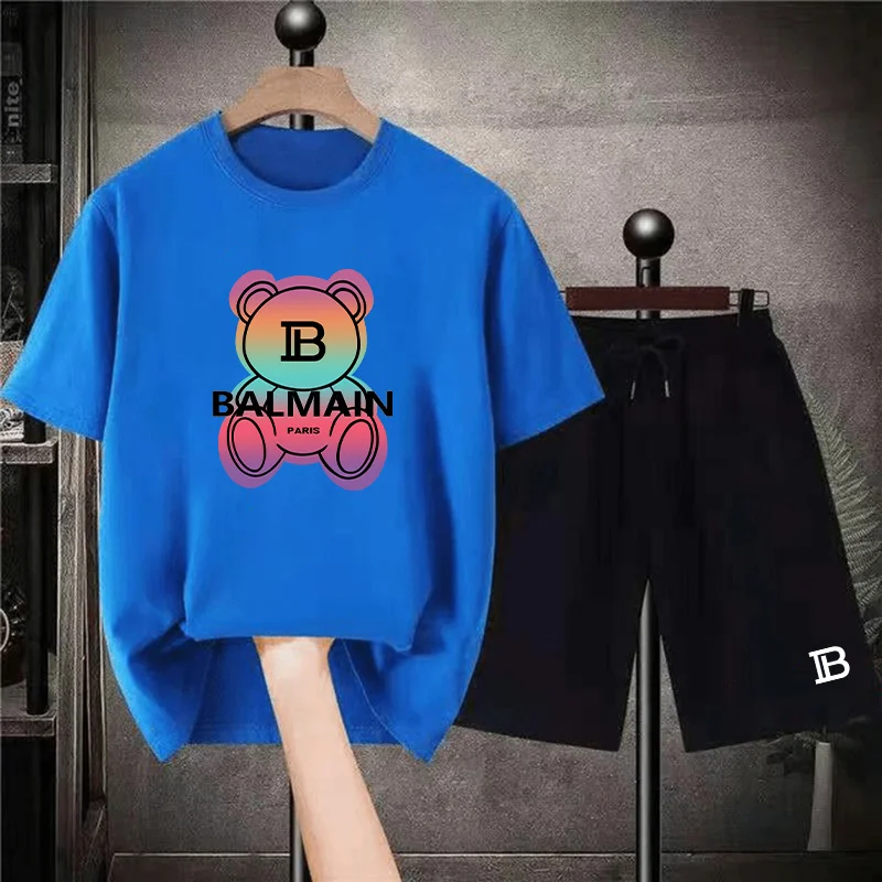 Couple's money Women T-Shirts Set Cotton Quality Shorts Tracksuit 2 Piece Outfits Fashion Print Summer Man Clothing Streetwear