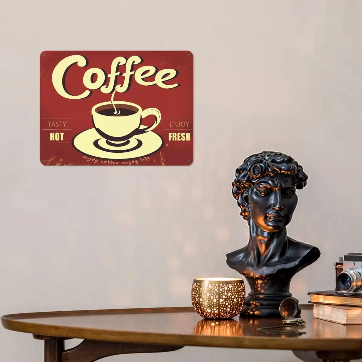 Кофе Vntge Tn Sgn Br Metl Fresh Hot Coffee Enjoy Tsty для домашнего декора двери rt Ktchen Store Rnch 12x17 nch