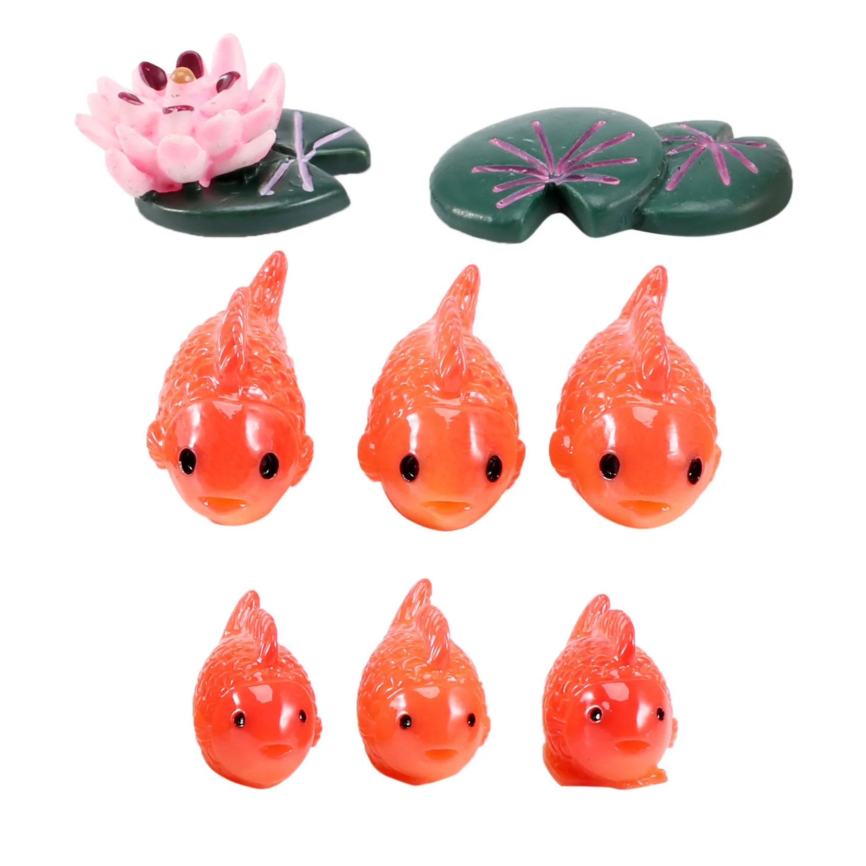 

8pc/lot Red Fish miniature figures decorative mini fairy garden animals Moss -landscape ornaments resin baby toy