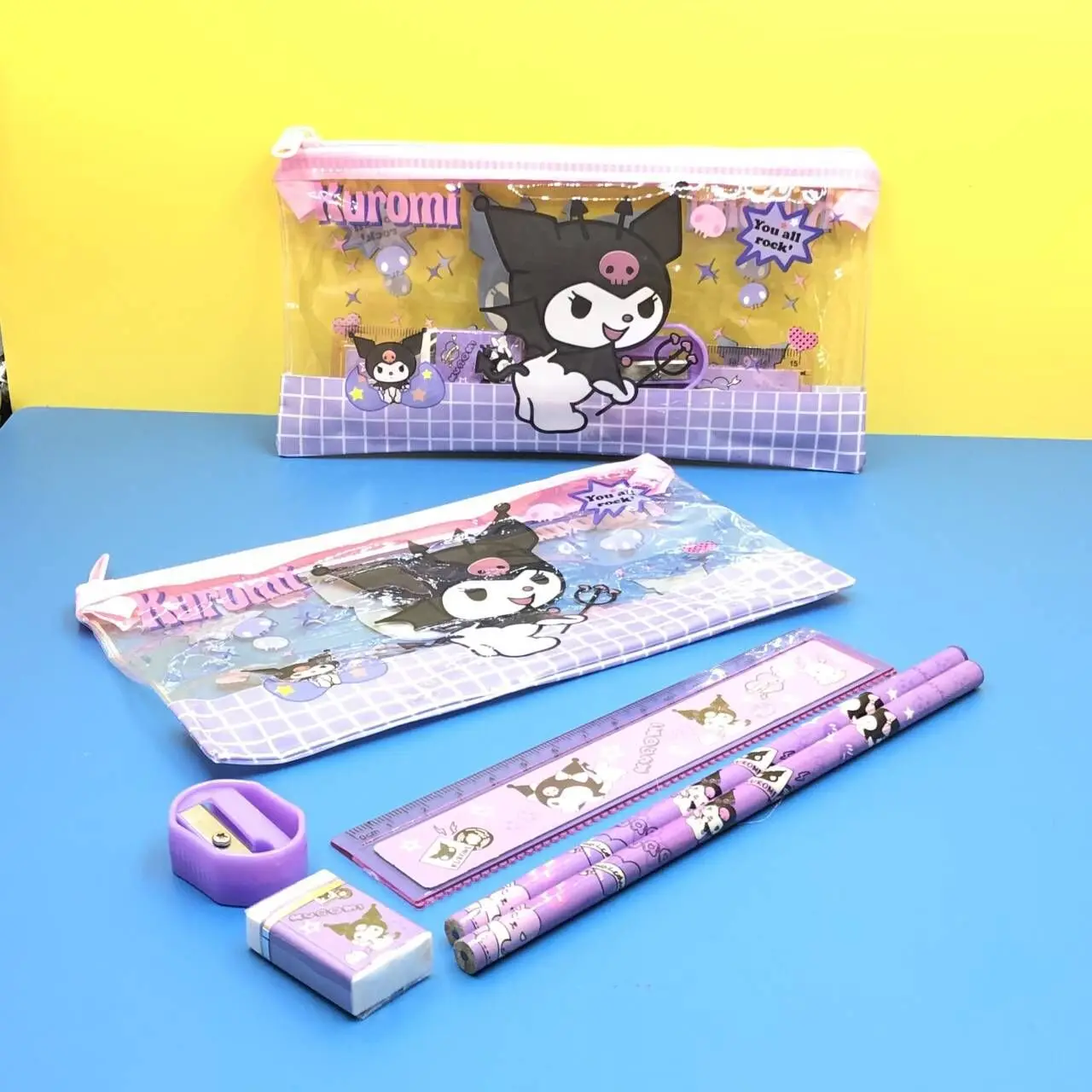Канцелярский набор аниме Sanrio Melody Kuromi 6 предметов школьные принадлежности