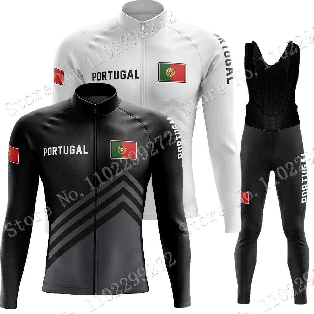 

Новая Национальная сборная Португалии 2023, комплект одежды из Джерси для велоспорта, Мужская зимняя одежда с длинным рукавом, костюм для горных велосипедов, дорожных брюк, нагрудник