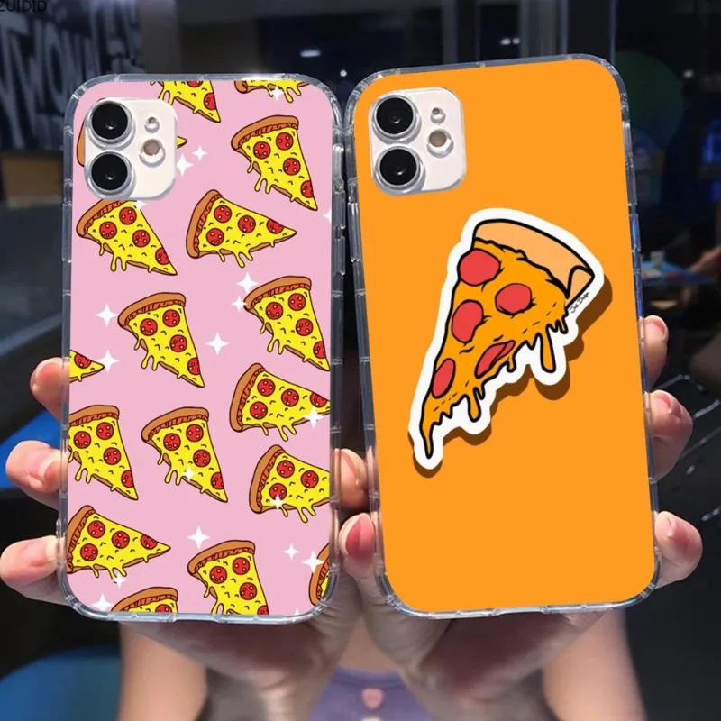 Cheese Pizza Phone Case for iPhone 14 13 12 11 XS X 8 7 6 Plus Mini Pro Max SE 2022 Clear Cover Funda Shell