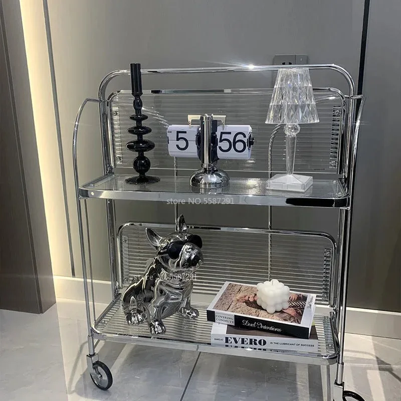Прозрачная стеклянная тележка для столовой автомобиля домашняя кухня бар