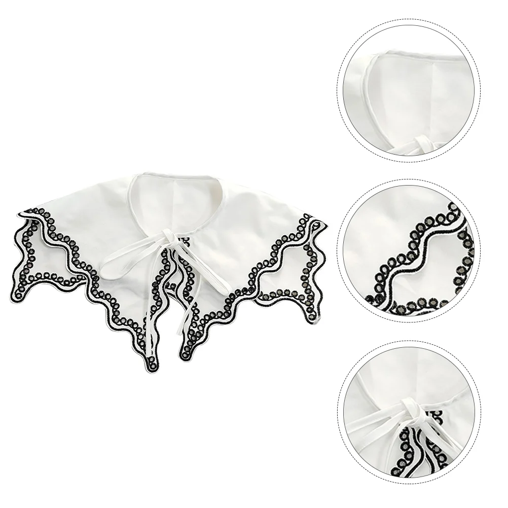 

1PC Dovetail Black False Collar All-match Fake Collar Decor (White)