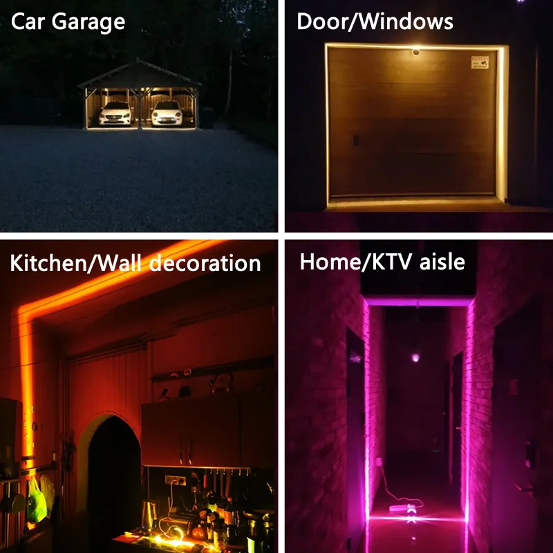 Фото Светодиодный RGB настенный светильник, лампа для окон, порогов, дверей, рамок, коридора, балкона, гаража, отеля, ресторана, светильник щение, 5 Вт, 12 Вт, IP67 №2