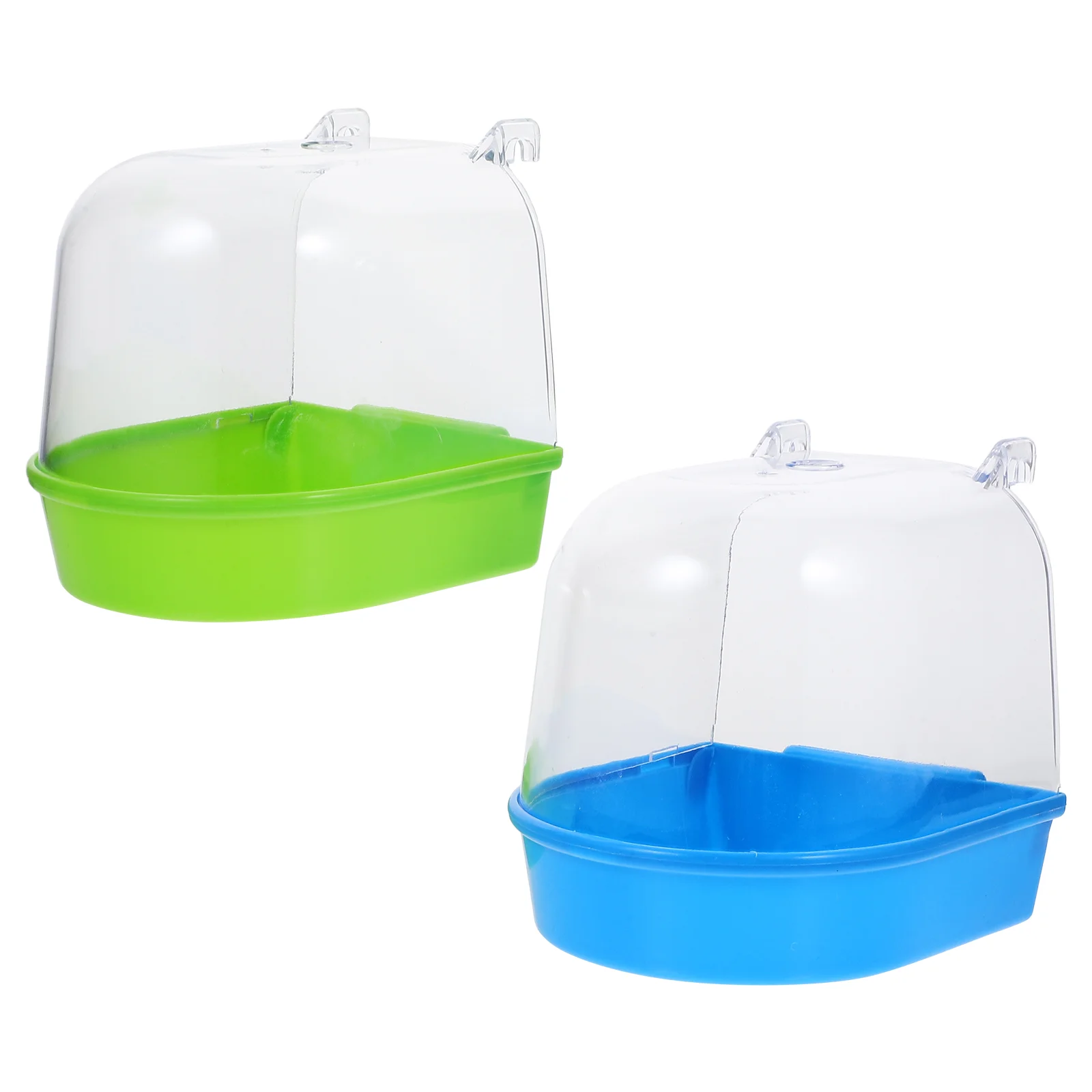 

2 Pcs Bird Bath Basin Shower Pet Pot Food Cockatiel Cleaning Tool Tub Bathtubs Parrot Bathing