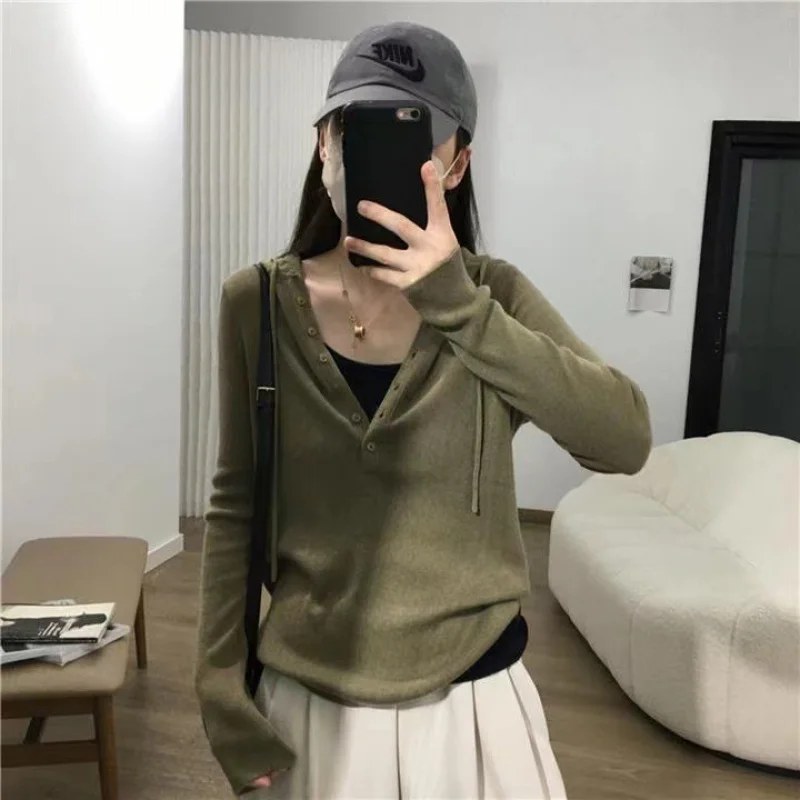 2024 ранняя осень новая женская изогнутая толстовка с капюшоном в корейском стиле