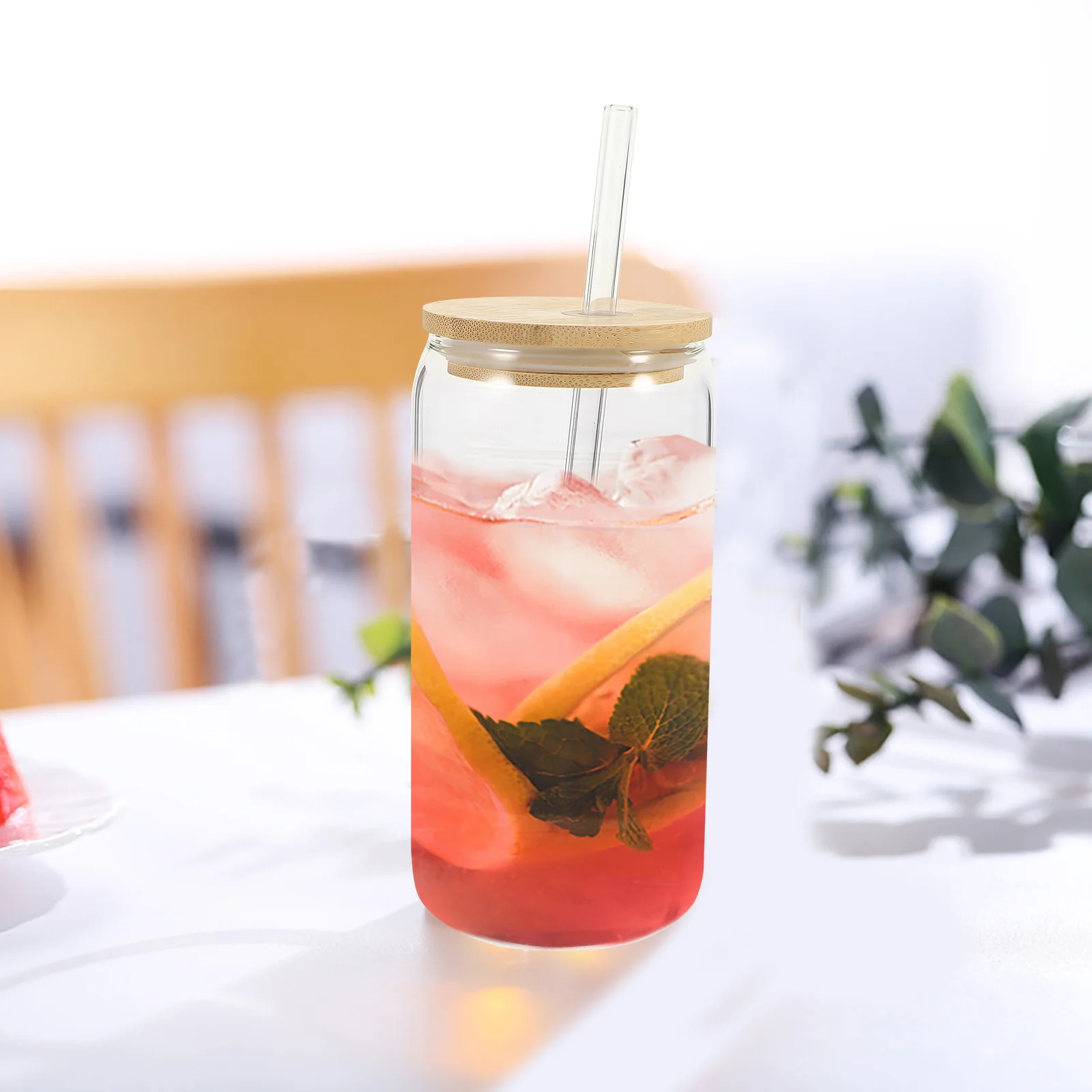 Стеклянная бамбуковая крышка для сока чашка напитков дорожная кофейная кружка с