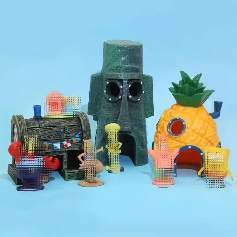 Fish tank landscaping pineapple house octopus boy crab castle fish and shrimp shelter aquarium decoration