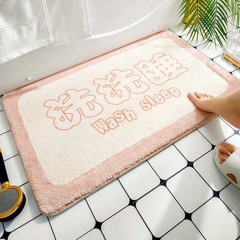 

Good Luck Bath Mat Bathroom Non-Slip Rug Kitchen Absorbent Microfiber Shower Mat Room Door Mat Floor Mat