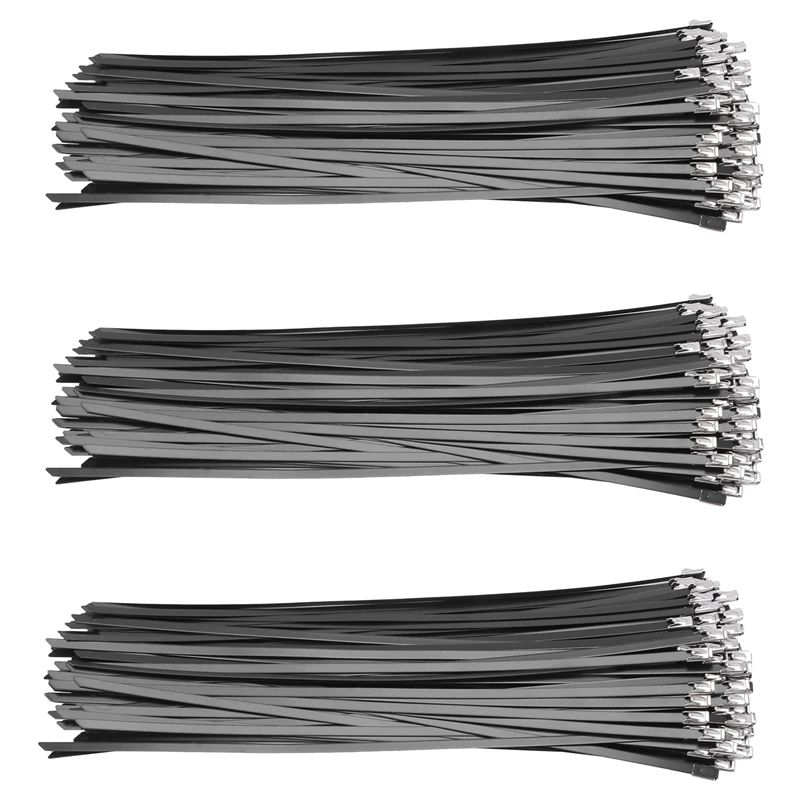 

300Pcs/Lot,4.6Mmx300mm Pvc Plastic Coated Ss304 Stainless Steel Cable Tie