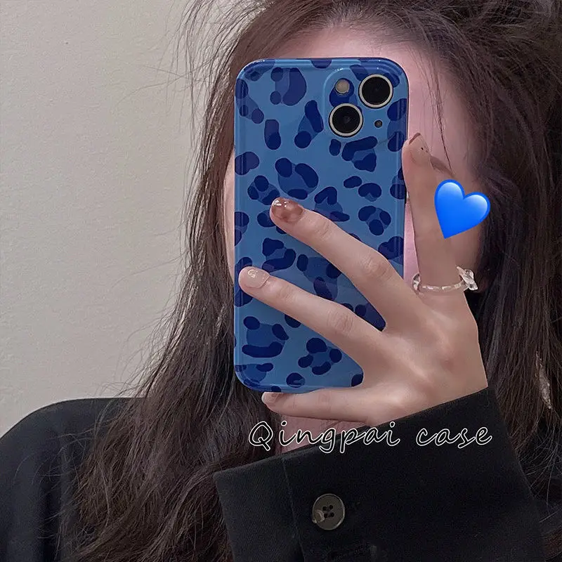 Роскошный темно-зеленый синий Леопардовый Мягкий чехол из ТПУ для iPhone 12 Pro Max 11 13 X