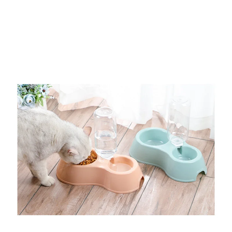 

Pet Bowl Automatic Feeder Dog Cat Food Bowl With Water Bottle Dispenser Dog Cat Water And Food Bowl Set Pet Feedig Supplies