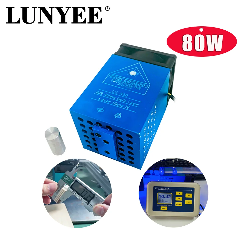 

450nm 80W TTL Laser Engraver Laser Head Blue Light Laser Module For DIY Tool Engraving Machine Woodworking Tools