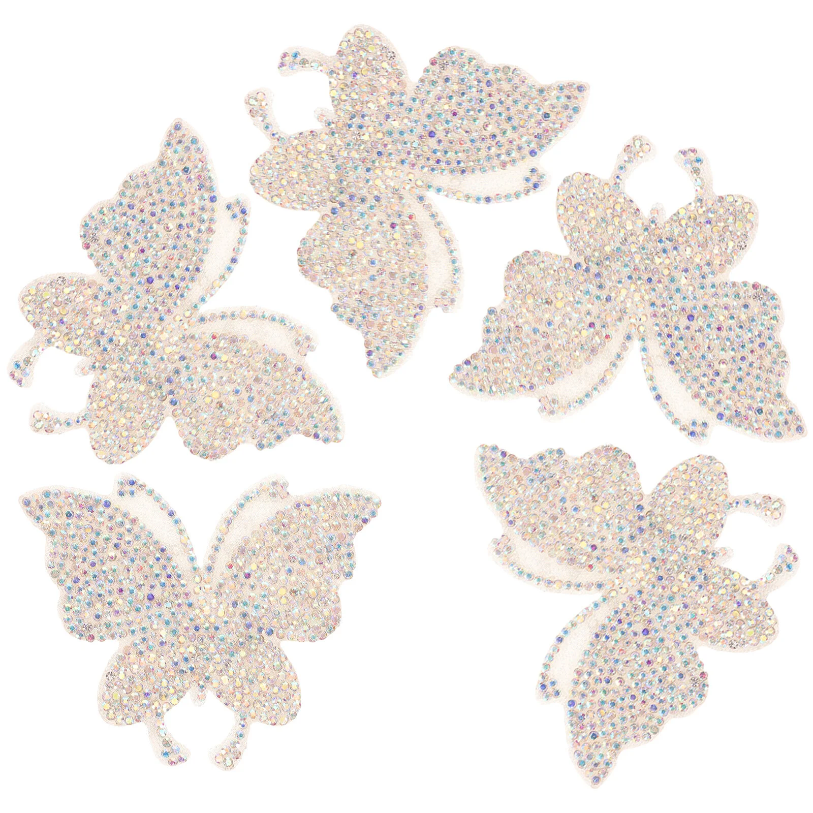 5 Pcs Beads Adhesive Butterfly Rhinestones Sticker Decor Bling Costume Stickers Gems Car Diamond Clothing