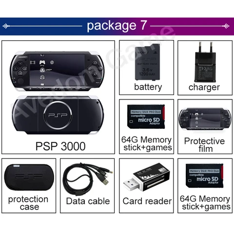 Оригинальная PSP 3000 восстановленная PSP для игровой консоли Sony PSP, портативная игровая консоль, бесплатные игры для PSP
