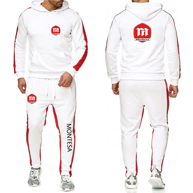 Мужской однотонный мотоциклетный комплект Montesa Повседневный пуловер с капюшоном