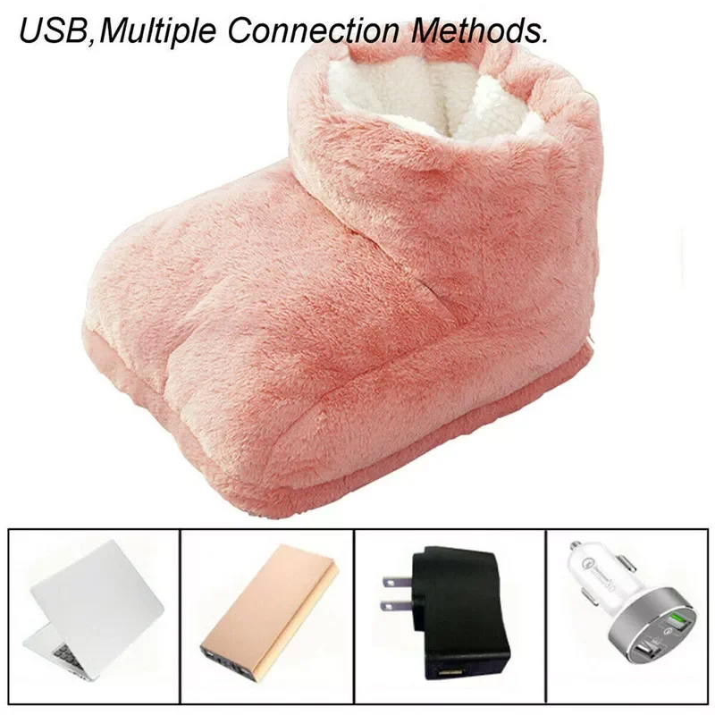 

USB Foot Warmer Function Power Saving Safe Start Warm Foot Cover Feet Heating Pad Heater Shoes