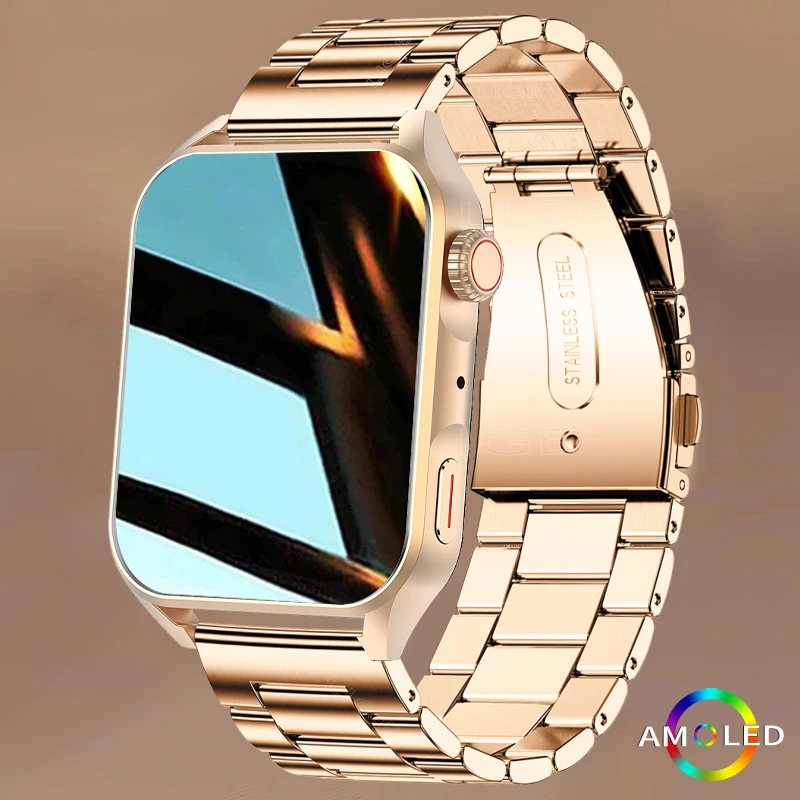 

2022 AMOLED Smart Watch Men Bluetooth Call IP68 Waterproof Man Smartwatch Women Always Display The Time For Android IOS