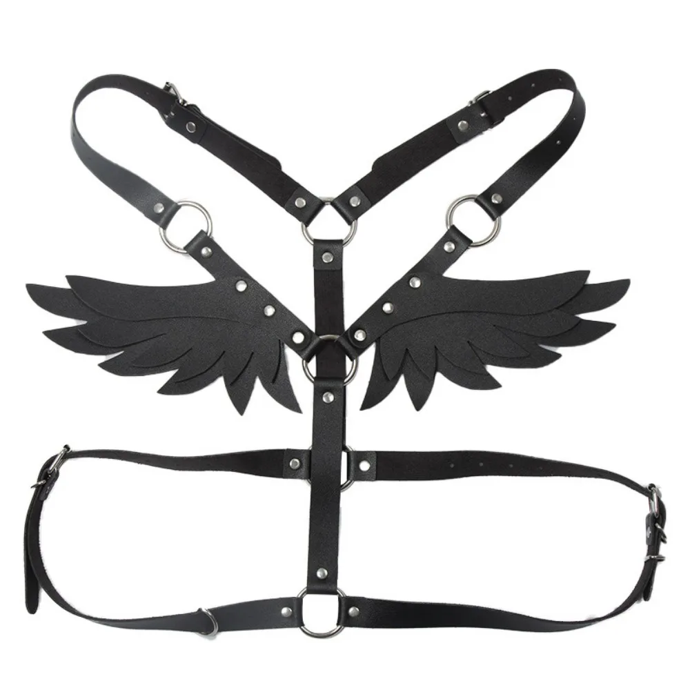 Gothic Garter Lingerie Punk Gothic Vitality Waist Belt Angel Wing Leather Harness