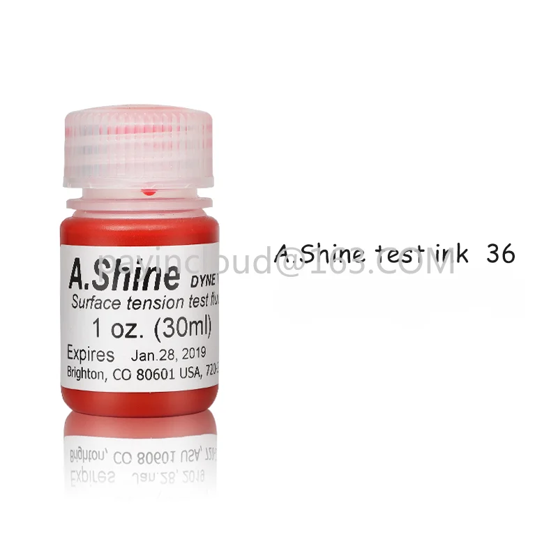 

Aisa A. Shine 36 # Dyne Liquid Corona Ink Surface Energy Tension Test Fluid 36 dyne