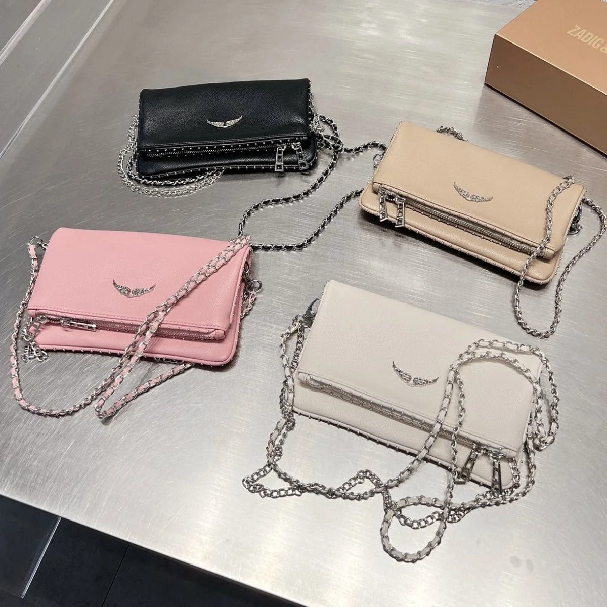

2023 New Zadig Tas Women Crossbody Flap Bag rock Decoration New Womens Handbags bolso Messenger First layer cowhide leather
