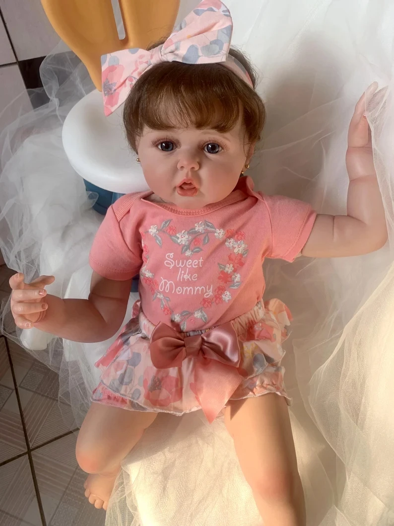 

24inch Huge Toddler Size Already Painted Finished Reborn Doll Erin Girl 3D Skin Visible Veins Collectible Art Doll