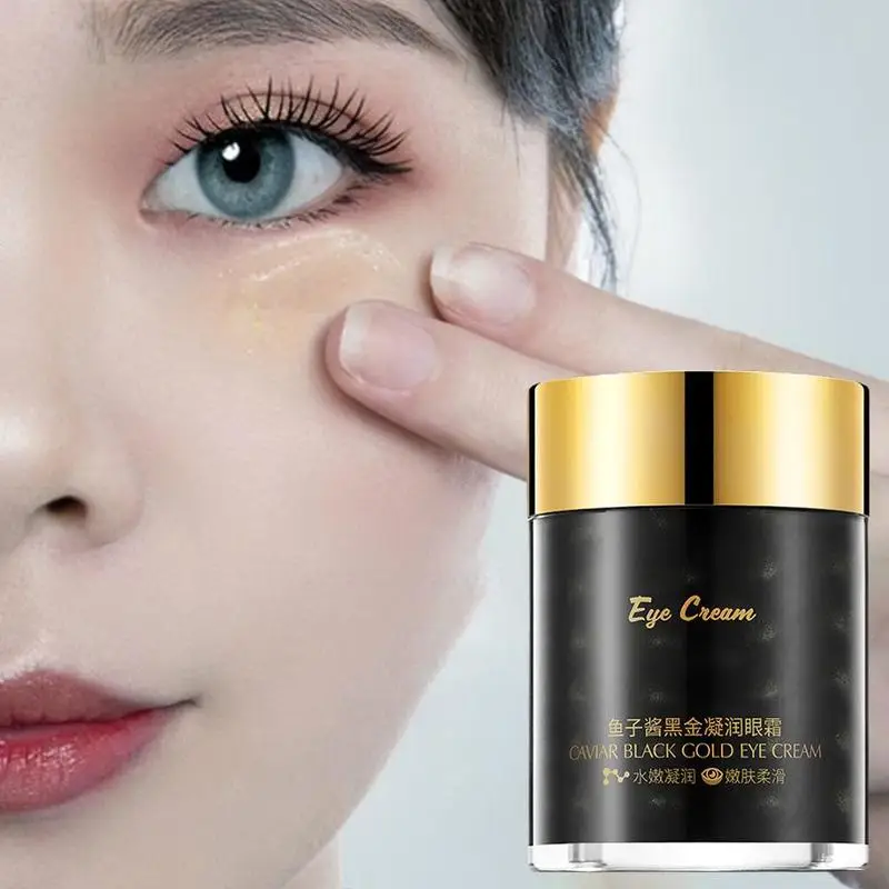 

60g Moisturizing Caviar Eye Cream Remove Dark Circle Aging Wrinkle Black Gold Gel Cream For Female Skin Eye Care