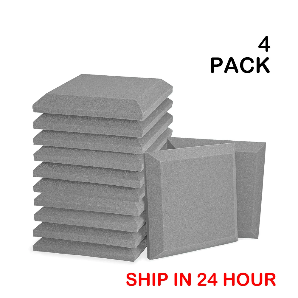 

4PCS 50X50X5cm Studio Acoustic Soundproof Foam Sound Absorption Treatment Flat Panel Tile Wedge Protective Sponge for Home Wall