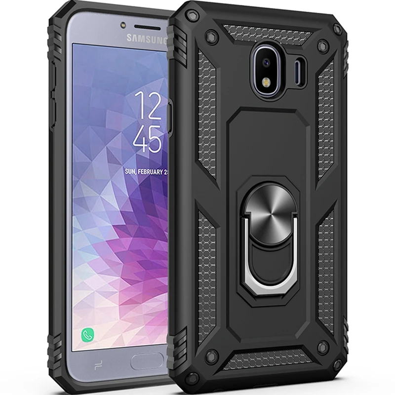

For Samsung J4 Core Case Silicon Bumper Armor Shockproof Case For Samsung Galaxy J 4 J4+ J4Plus 2018 Magnetic Ring Bracket Cover