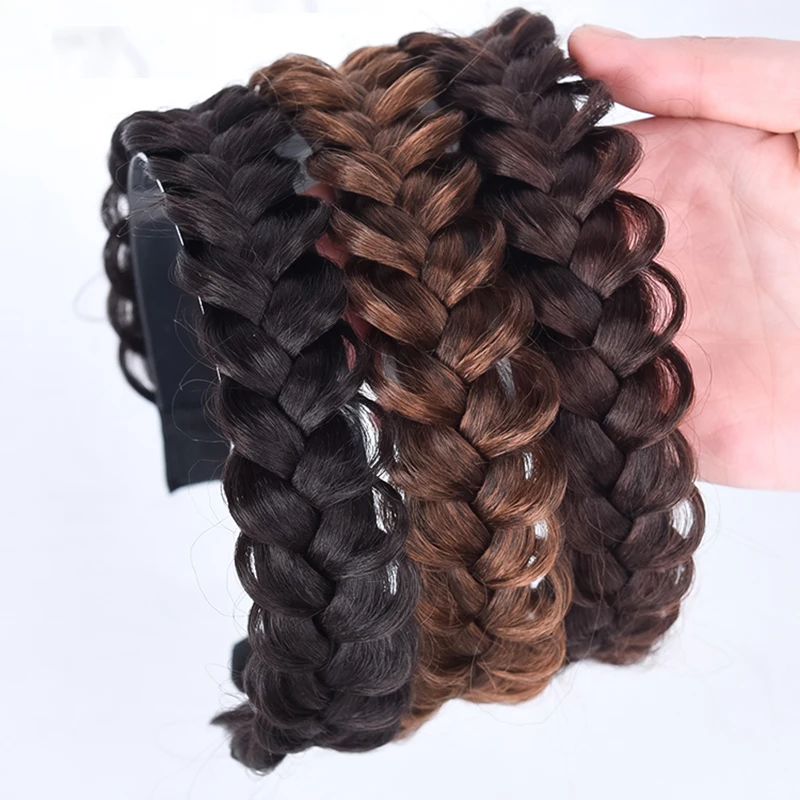 Новинка Женский винтажный парик MANWEI косички-рыбки повязки на голову черные