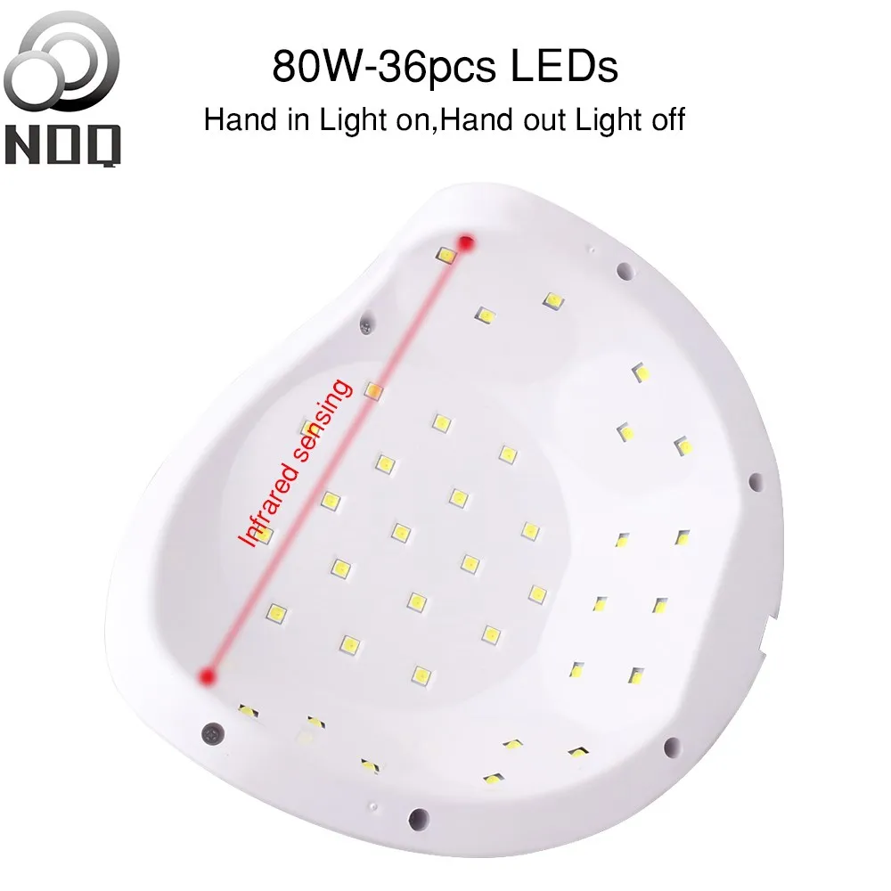 Лампа NOQ Max72W для сушки ногтей 36 светодиодов 10s/30s/60s/99s | Красота и здоровье