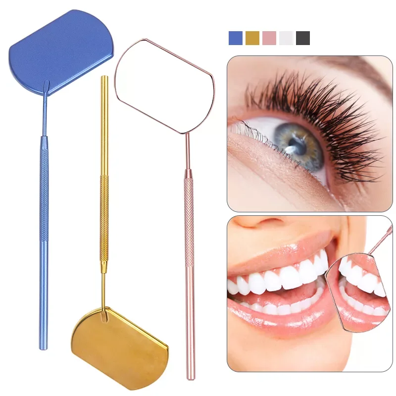 

NEW PC Magnifying Checking Eyelash Extension Makeup Mirror Stainless Steel Handle Beauty tool for False Eyelashes Grafting Tools