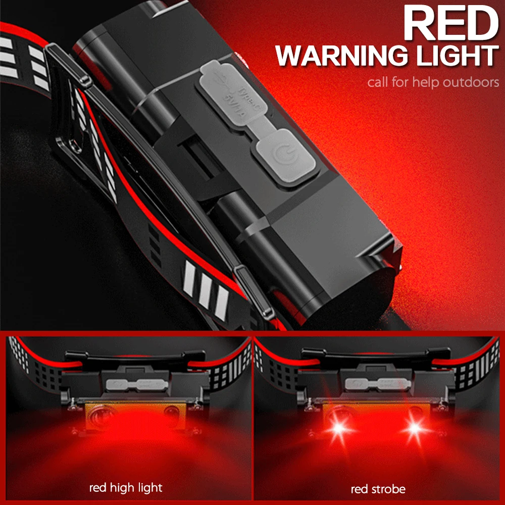 Налобный фонарь водонепроницаемый с датчиком движения 18650 | Освещение