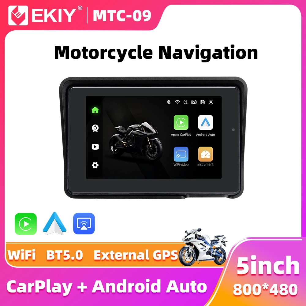 EKIY Wireless CarPlay Moto Портативная съемная цифровая приборная панель Внешний GPS