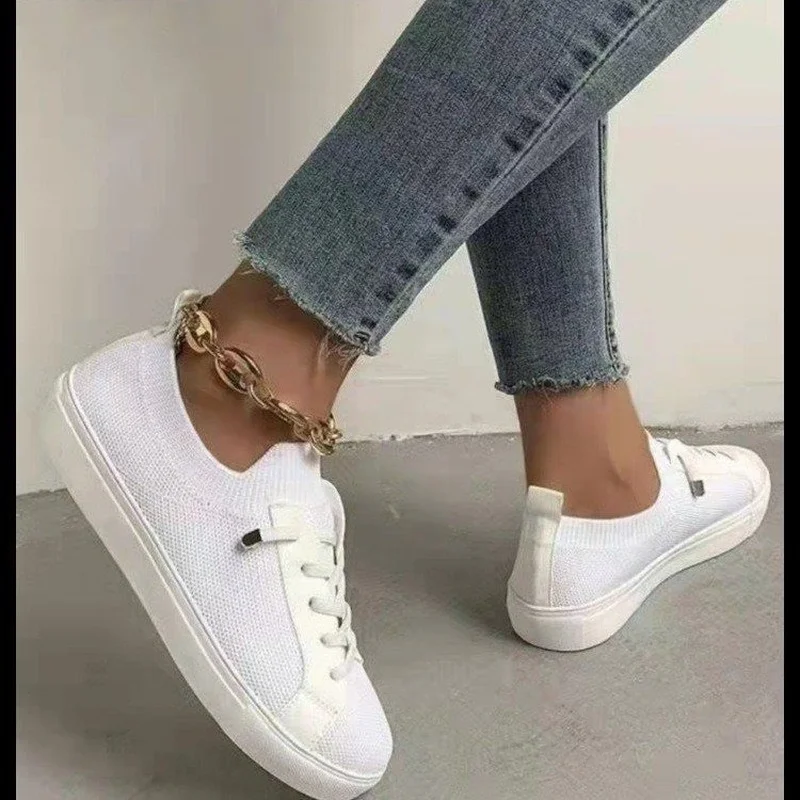 Women Shoes 2022 Zapatos De Mujer Breathable Lady Shoes Women Lace-up Casual Flats Women Mesh Sneakers Loafers Zapatillas Mujer