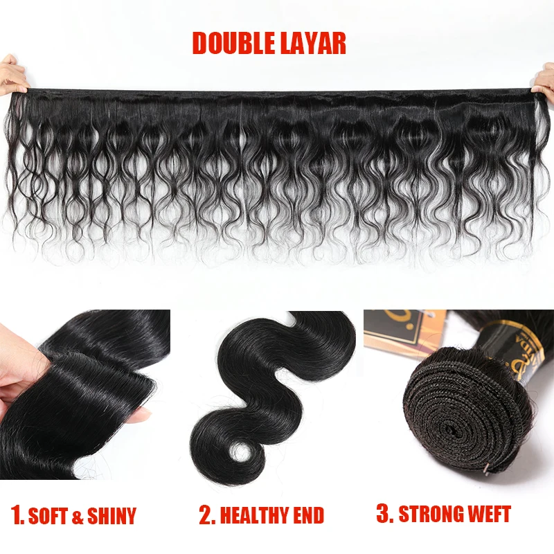 Body Wave Human Hair Bundles 1/3/4 On Sale Brazilian Weaving Natural Color Hair Weave For women Vendor Wholesale Soft Hair