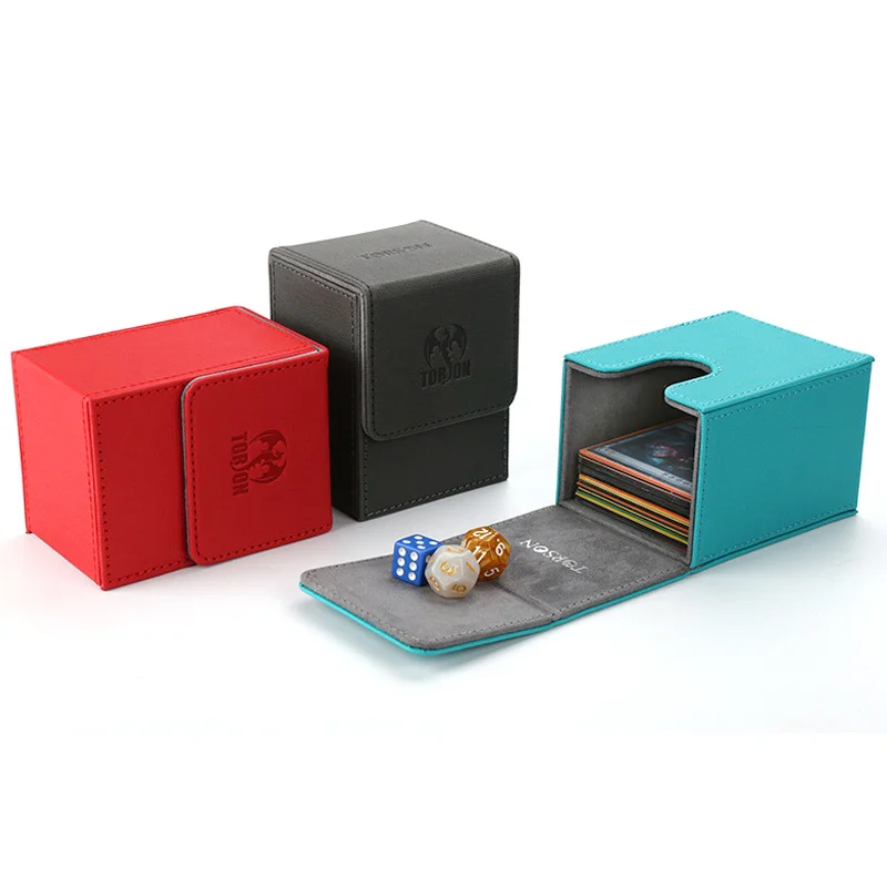 

Коробка для хранения карт покемона из ПУ кожи для OCG MTG TCG PTCG, бейсбольные карты 100 +, кожаные детские подарочные игрушки