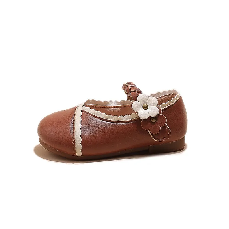 

CUZULLAA Children Girls Spring Autumn Elegant Flower Weave Strap Casual Shoes Kids Girls Fashion Hook & Loop Flats Size 22-31
