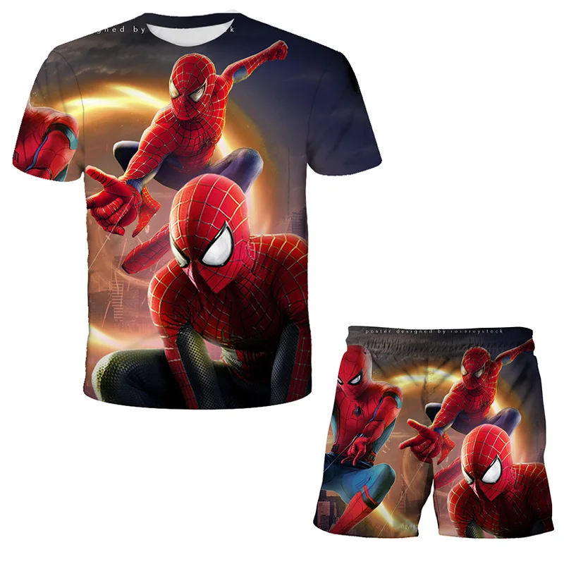 

Summer Baby No Way Home Clothes Suit Children Boys Girls Cartoon T-Shirt Shorts 2Pcs set Casual Clothing Kids Spider Tracksuits