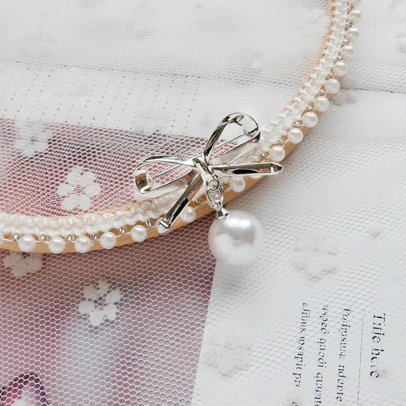 Элегантная простая брошь бант для женщин в виде банта булавка жемчужный кулон