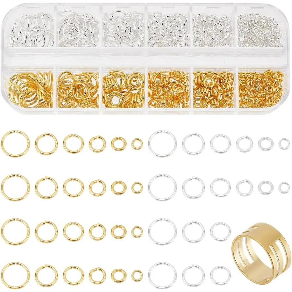 800 шт. 6 размеров 2 цвета латунные открытые кольца для прыжков 4/5/6/7/8/10 мм 18 калибра