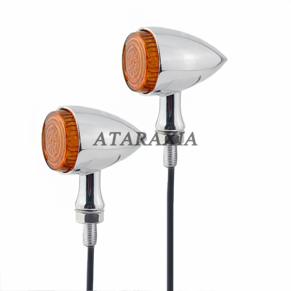 

Ретро Пулеобразные Мотоциклетные Указатели Поворота, Светодиодный Индикатор Для Harley Honda Yamaha Suzuki Triumph Cafe Racer