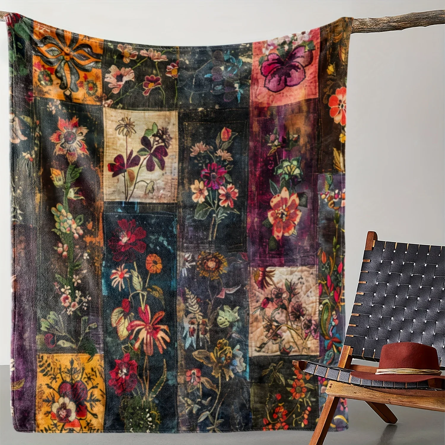 

Фланелевое одеяло с цветочным принтом