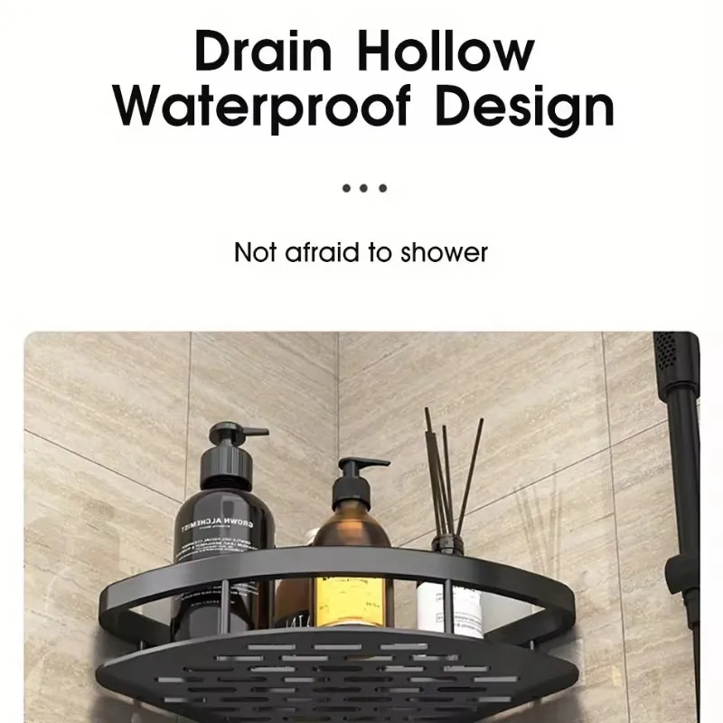 Угловая Полка Для Ванной Комнаты Настенный Держатель Хранения Сверление Не