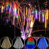 meteor shower rain led string light 8 tubes 3050cm outdoor waterproof holiday lighting christmas wedding garden tree decoration