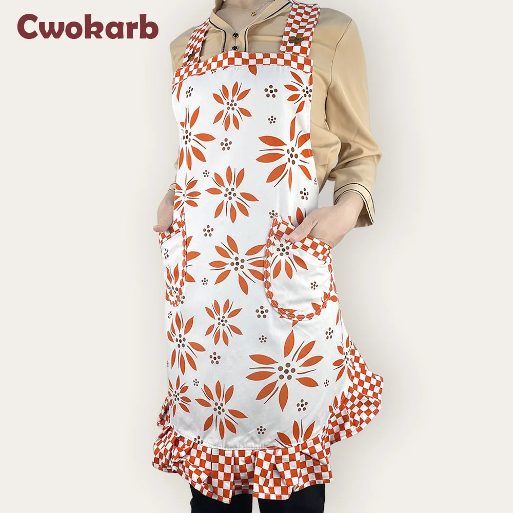 

Fashion Waterproof Apron Canvas Adjustable Front Aprons Kitchen Cooking Baking Grill Bibs for Women Men Catering Waiter Uniformd