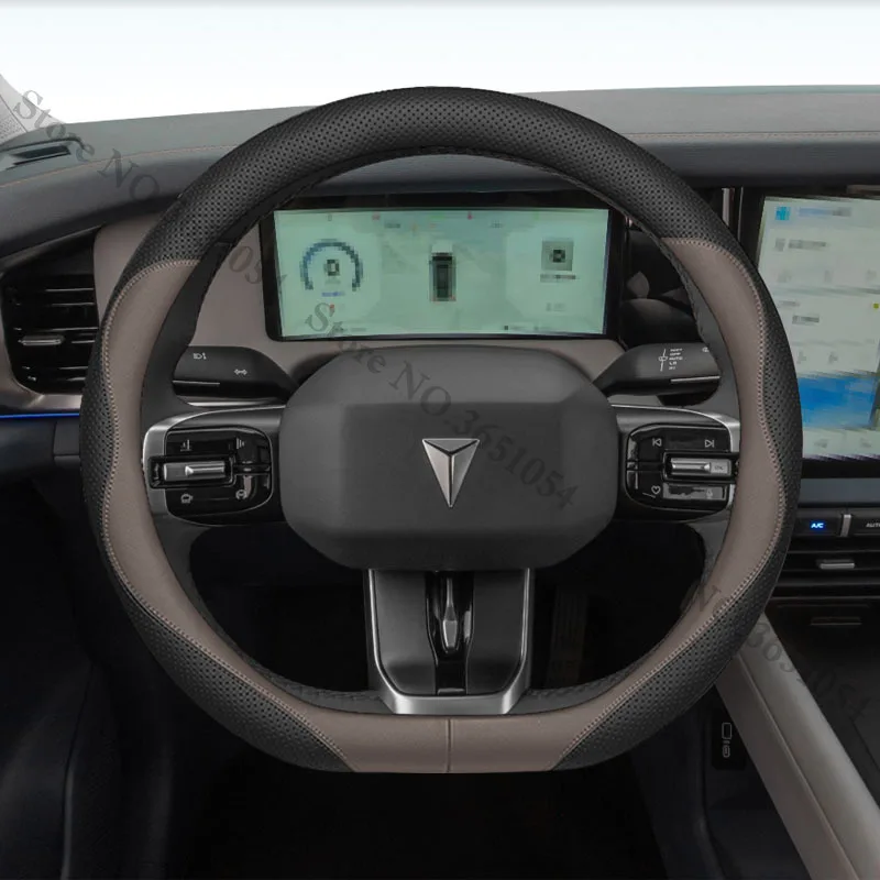 Фото Оплетка-чехол на руль для Changan Deepal G318 2024 2025 2026 2027, плетеная оплетка D-образного типа, защита руля, автостайлинг №3